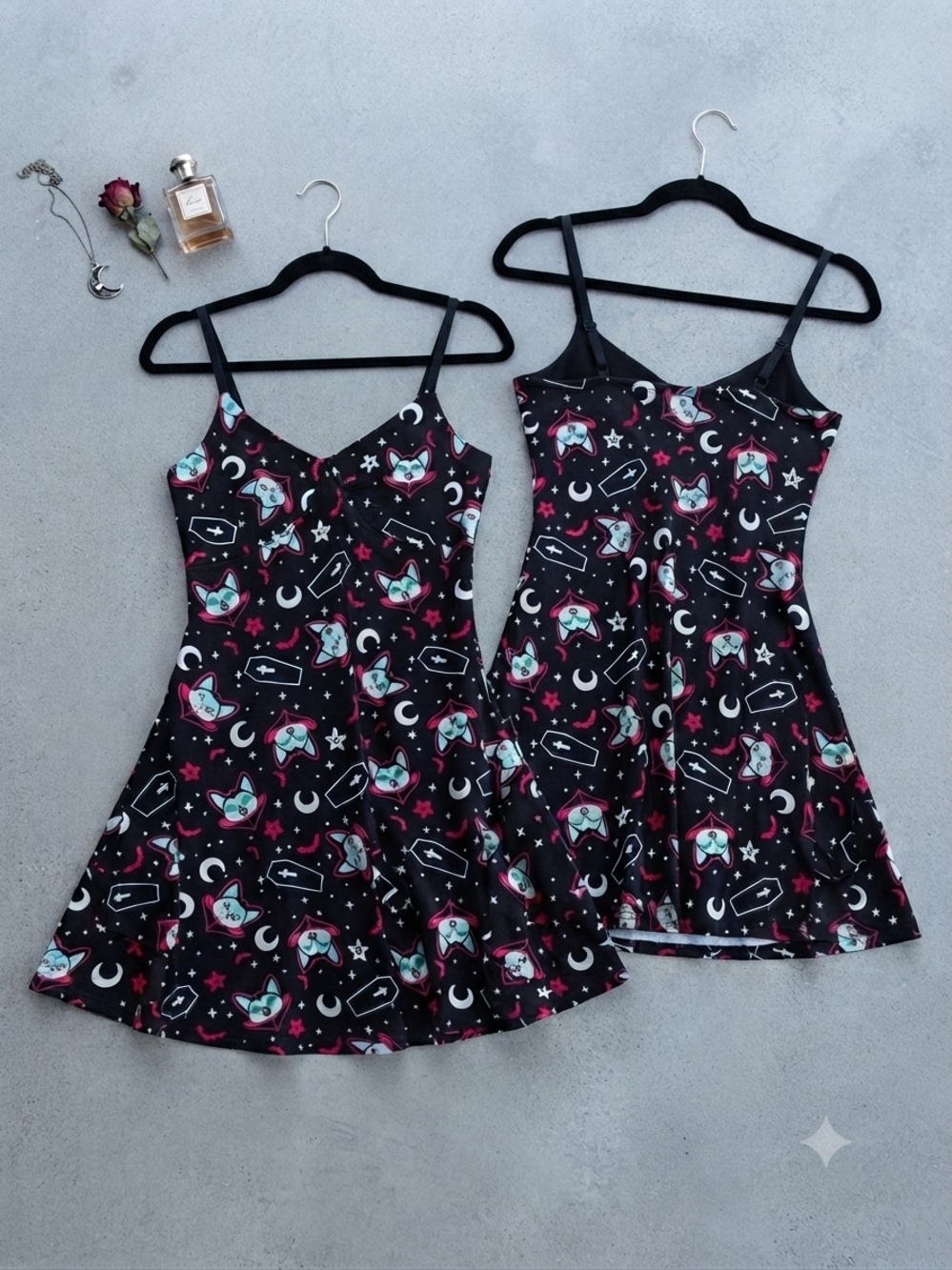 Killstar Black Cat & Moon Skater Dress